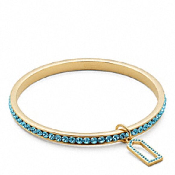 Coach Jewelry - NWT Coach Pave Bangle (Color: Gold/Turquoise)